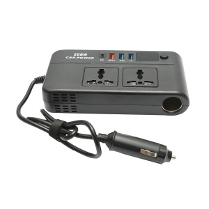 Invertor tensiune 12V-220V 200W, unda sinusoidala modificata, port USB, USB-C, iesire dubla AC, Cod: BK79820 - Img 3
