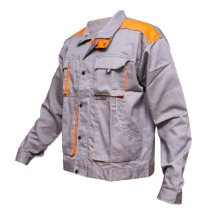 Jacheta de lucru poliester cu bumbac, gri/portocaliu marimea 54, 235g/m2 , Cod: BK77140, BRECKNER GERMANY - Img 2