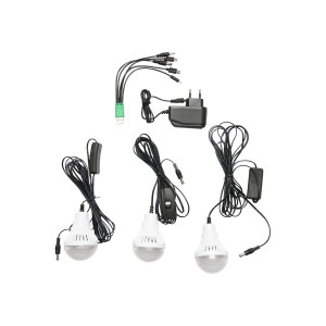 Kit iluminat portabil LED, cu 3 becuri/proiector, radio FM, MP3, panou solar si baterie 6V, 4.5 Ah, pentru pescuit camping, GD-8073, Cod: DISLK23, Gdplus - Img 5