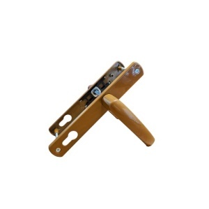 Maner usa, aluminiu, cu arc, latime sild 35mm, interax 92mm, maro, stejar auriu, reversibil, tija si suruburi incluse, Glasspandoor - Img 1