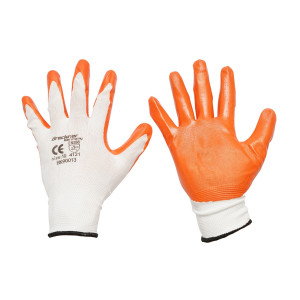 Manusi de protectie sintetice cauciucate alb-portocaliu marimea 10, Cod: BK90013, BRECKNER GERMANY - Img 1