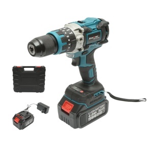Masina de gaurit si insurubat cu percutie, 2 acumulatori 21V, 4Ah Li-ion, LED, brushless, 65Nm, mandrina 13mm, 0-400/1400rpm Breckner Germany, BRECKNER GERMANY, DISUT01
