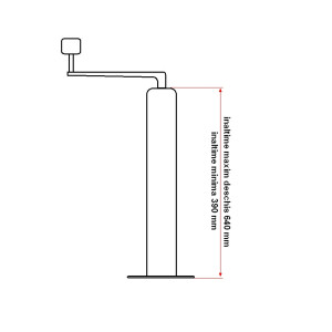 Picior de sprijin reglabil pentru remorca diametru 48mm inaltime minima 390mm, maxima 640mm Cod: BK92788, Echivalență: DISGB88, Breckner Germany - Img 4