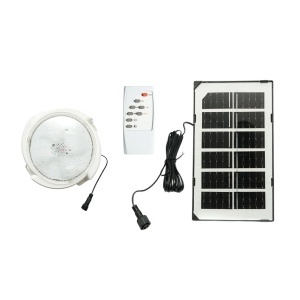Plafoniera solara LED 50W, 6500K cu panou solar 3W, baterie LiFePO4 1800mAh, senzor miscare si telecomanda IP65 Breckner Germany, BK00163
