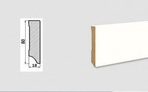 Plinta Mdf, alba, 240 x 1.8 x 8 cm, Cubic, P80C.01, Egger - Img 2