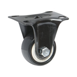 Roata fixa 42x21mm fara frana, PVC negru, placa otel 60x43mm 30kg, DISVG04 - Img 5