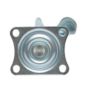 Roata pivotanta 40x17mm cu frana, polipropilena alba, placa otel 45x38mm 20kg, DISVF97 - Img 3