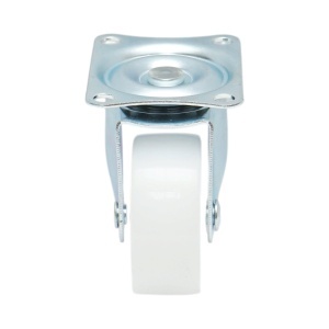 Roata pivotanta 50x22mm fara frana, polipropilena alba, placa otel 58x47mm 30kg, DISVF88 - Img 4