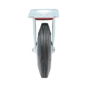 Roata pivotanta industriala 200x44mm fara frana, cauciuc plin negru, placa otel 135x105mm 140kg, DISVF59 - Img 4