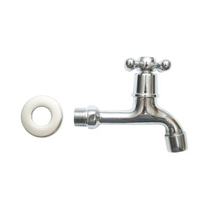 Robinet apa de serviciu, montaj perete, otel inoxidabil, crom lucios, Cod: DISSY45 - Img 2