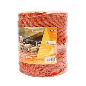 Rola fir portocaliu-maro fi 3mm insertie metalica 5x0.2mm SS, rezistenta 4.5 Ohm/m, 500m gard electric, Cod: 87TH622, Brand: THOR - Img 3