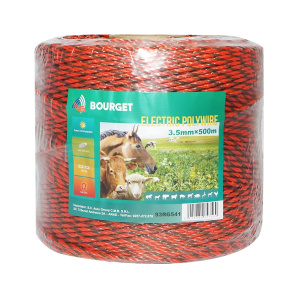 Rola fir portocaliu-negru fi 3.5mm 6x0.25mm SS, 500m gard electric, rezistenta 0.9,Cod: 93RG541, Brand: BOURGET - Img 2