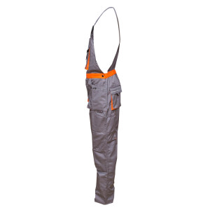Salopeta cu pieptar de lucru, gri/portocaliu marimea 48, poliester cu bumbac 235g/m2, Cod: BK77155, Brand: BRECKNER GERMANY - Img 2