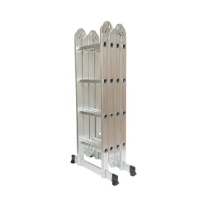 Scara aluminiu multifunctionala 4.7m, 4x4 trepte, pliabila cu balamale, sarcina maxima 150kg, DISEV53 - Img 5