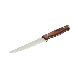Set 6 cutite steak 12.5cm, lama zimtata otel 3Cr13, maner lemn Pakka Breckner Germany, AAA379 - Img 3