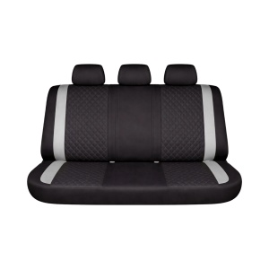 Set huse scaune auto universale Negru-Gri Diamond, piele ecologica matlasata, fata + spate 9 piese, DISVG55 - Img 3