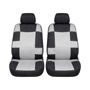 Set huse scaune auto universale Negru-Gri, material textil, fata + spate 9 piese, DISVG52 - Img 2