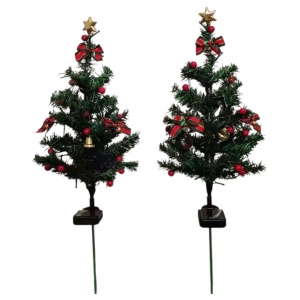 Set Lampă Solară – 2 Brăduți de Crăciun, LED Color, 75 cm, IP65, pentru Grădină și Terasă - Img 2