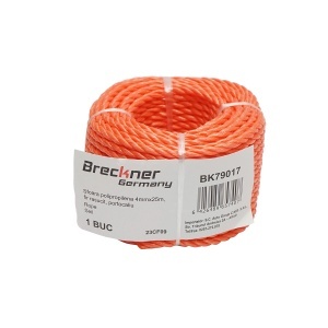 Sfoara PP fir rasucit portocalie 4mmx25m Breckner Germany, BK79017
