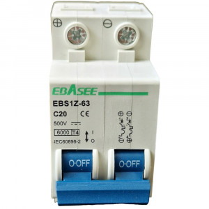 Siguranta automata tip intreruptor 2P, 20A, 500V, EBS1Z-63, Ebasee - Img 4