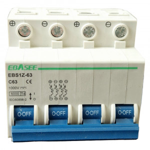 Siguranta automata tip intreruptor 4P, 63A, 1000V, EBS1Z-63, Ebasee - Img 4