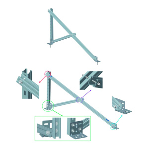 Sistem complet montare pe beton pentru 4 panouri solare fotovoltaice cu unghi 20 grade, Cod: BK77910, Brand: BRECKNER GERMANY - Img 4