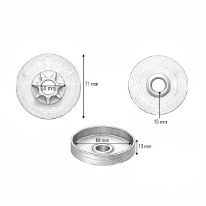 Tambur ambreiaj drujba 0.325 inch, 7 dinti, modele China 3800, 4100, 4500, 4600, 5200 THOR, THOR, 40TH421 - Img 3