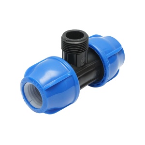 Teu compresiune cu filet exterior tata 90 grade D32x32mmx1, PN16 bar pentru sisteme de irigatii, Cod: DISPR13 - Img 2