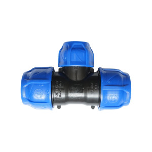 Teu reductie compresiune, D40x32x40mm, PN16, pentru sisteme de irigatii, Cod: DISLV95, Poelsan - Img 1