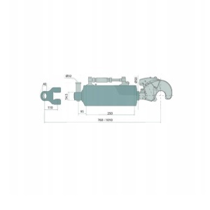 Tirant central reglabil hidraulic 760-1010mm, categoria 3-3, cupla rapida, cursa 250mm, bolt 40mm, tija 50mm, BRECKNER GERMANY, BK76973 - Img 6