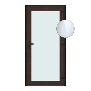 Usa Full Glass Transparent, PVC & termopan, 90x210cm, tabac (wenge), dreapta, Klass, 7cm, 6 camere, sticla transparenta