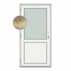 Usa Hamburg, PVC & termopan, 90x190cm, alba, stanga, Klass, 6cm, 4 camere, sticla delta bronz mat