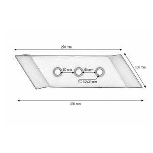 Varf brazdar stanga plug reversibil Gregoire Besson B2, B3, TA cod OEM 173331N, DISPW63 - Img 3