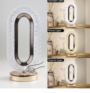 Veioză Ambientală Cristal – 3 Moduri de Iluminare, Portabilă, cu Acumulator Intern, 10x26cm - Img 10