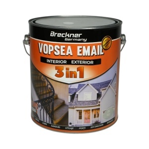 Vopsea email anticoroziva 3 in 1 gri 7001 pe baza de solvent 3.5L, direct pe rugina, interior si exterior Breckner Germany, BK89047