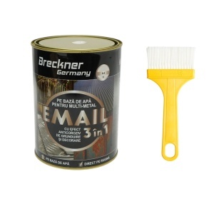 Vopsea email anticoroziva 3 in 1 pentru metal, direct pe rugina, pe baza de apa, alb 10 2000g Breckner Germany, BK00228