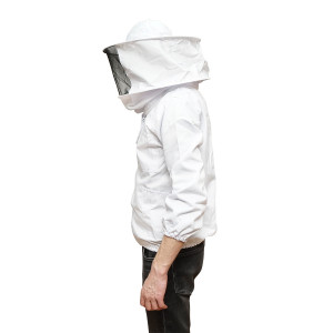 Bluza apicola alba marimea XXL cu masca protectie, Cod: DISKR03, - Img 4