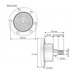 Butuc disc grapa dreapta Lemken Heliodor cod OEM 5554512, 55510012, IL50-100/6T-M24-R, BRECKNER GERMANY, DISRX64 - Img 4