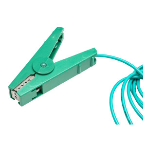 Cablu de racordare cu clema crocodil verde pentru gard electric, Cod: DISCZ48 - Img 2