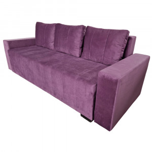 Canapea Extensibila Lambert, 240x80x75cm, 3 locuri, Amore 45 Dark Violet, Glasspandoor - Img 2