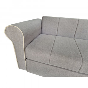 Canapea Extensibila Nixos, 240x80x85cm, 3 locuri, Luna 31 Light Grey, Glasspandoor - Img 4