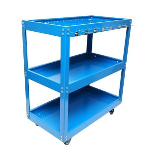 Carucior metalic pe roti cu 3 rafturi si suporti pentru scule 660x360x730mm, Cod: DISMC82 - Img 2
