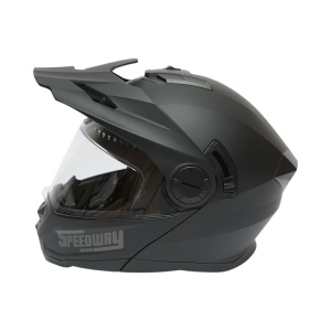 Casca motocross integrala negru mat cu viziera transparenta si ochelari de soare, marimea XL Lion , Cod: DISTM87 - Img 5