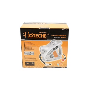 Compresor auto 12V 3 in 1 cu lanterna si lampa de lucru, presiune maxima 6.9 Bar. Hoteche, HOTECHE, BK92627 - Img 2