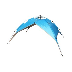 Cort camping 2 persoane albastru pliabil automat pop-up 2 intrari, impermeabil cu protectie UV si plasa anti-insecte 200x200x145cm, BRECKNER GERMANY, BK76203A - Img 6