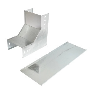 Cot vertical 90 grade de urcare din otel galvanizat pentru jgheab 100x200mm, DISMK65
