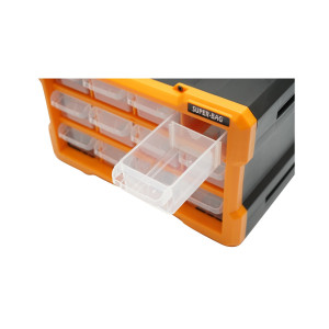 Cutie depozitare galbena din plastic modulara, 12 sertare 158x266x170mm, Cod: BK78048G, Breckner Germany - Img 5