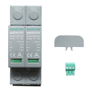 Descarcator la supratensiune cu semnalizare pentru sisteme fotovoltaice DC 2P tip C 500VDC, Cod: BK77749, Brand: SUNTREE - Img 1
