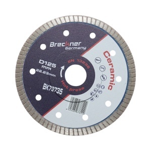 Disc diamantat turbo 125x22.23mm, segment 8mm pentru gresie, faianta, ceramica dura, marmura, granit Breckner Germany, BRECKNER GERMANY, BK79735