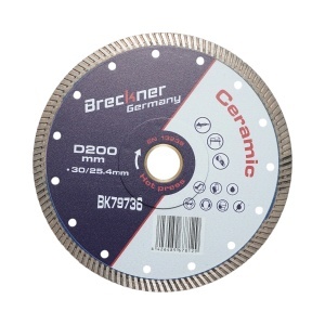 Disc diamantat turbo 200x30/25.4mm, segment 10mm pentru gresie, faianta, ceramica dura, marmura, granit Breckner Germany, BRECKNER GERMANY, BK79736